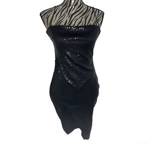 CBR Black Sequin Spaghetti Strap Dress